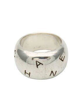 Chanel Ring Logo Volume 925 Sterling Silver Simple